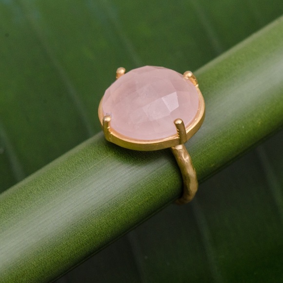 [Emily Rose Gems] Rose Quartz Sterling silver ring - Picture 2 of 5